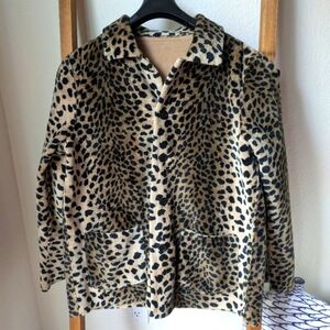 Source Unknown Black and Tan Reversible Teddy Jacket - est. Size XL